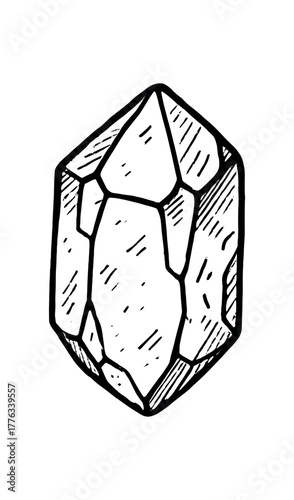 handdrawn cute doodle style quartzite stone vector line illustration