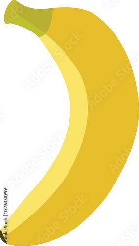 Fresh ripe banana illustration isolated on white background, perfect for healthy eating, nutrition, and food product design