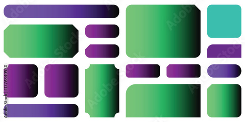 Vibrant Neon Gradient Geometric Shapes With Rounded Corners For Modern Digital Design