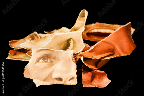Photos Abstraction de figures déchirées symbolisant la damnation de l’Enfer de Dante –