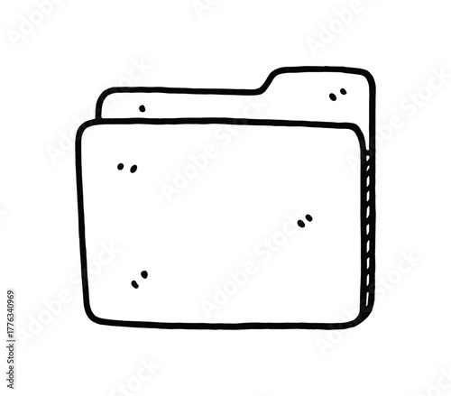 handdrawn cute doodle style file folder vector line illustration