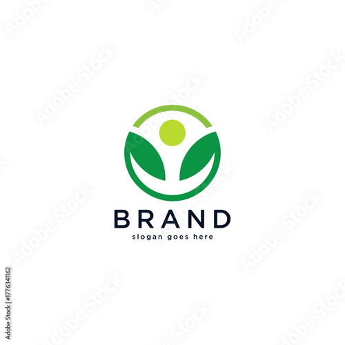 circle line logo with wellness people concept