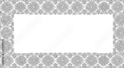 Elegant floral frame with intricate details, perfect for invitations, greeting cards, and creative projects needing a touch of sophisticated beauty originally vector