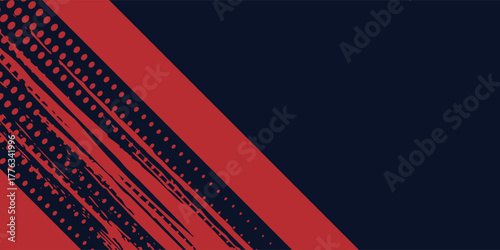 Red halftone dots blue color pattern gradient grunge texture background. Dot pop art comic sport style sport background