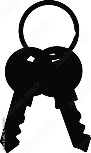 Find black and white keys silhouette illustration vector art