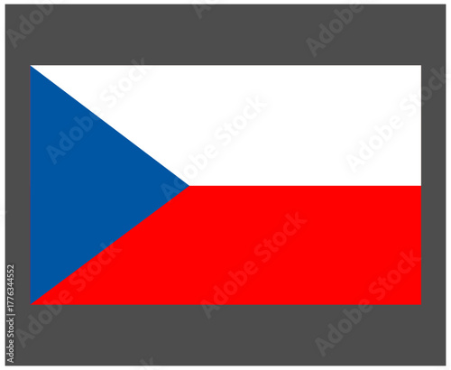 Czechia Flag National Europe Flag Emblem Symbol Icon Vector Illustration Abstract Design Element