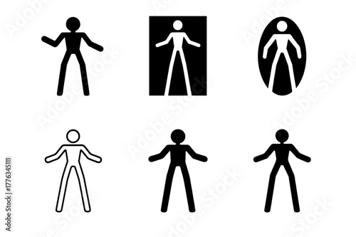 Giant Puppet Logos. giant puppets. Set Logo of giant puppets: Stilt walker puppet figure. Icon set. harmonious logo variations of the same emblematic concept,