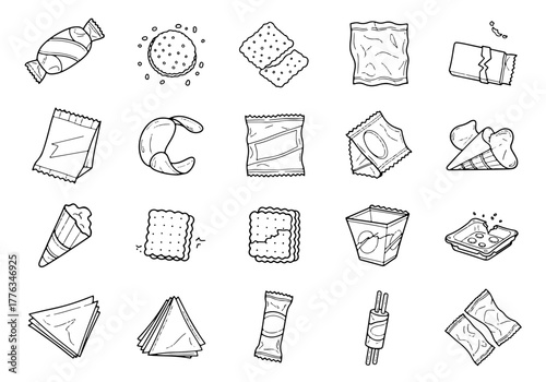 Snack and Wrapper Icons for Packaging