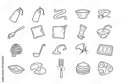 Sauce and Drizzle Icons for Recipe UI