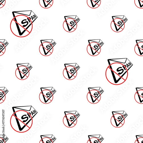 Spam Mail Icon Seamless Pattern Y_2202001