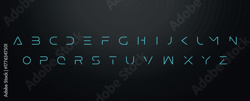 Modern Futuristic Font Alphabet Design Set Creative Technology Typography Vector Illustration Minimalist Style Isolated Black Background