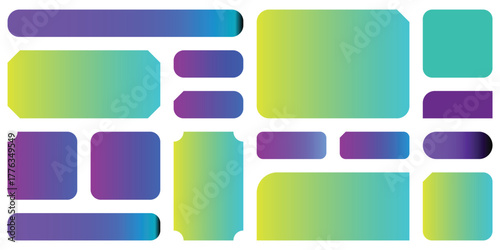 Vibrant Gradient Blocks Abstract Geometric Mosaic in Neon Rainbow Colors for Modern Design