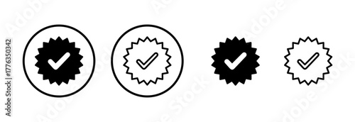 Approved icon logo design. Certified Medal Icon