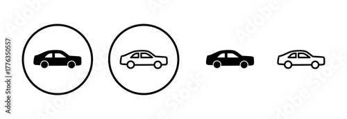 Car icon logo design. car sign and symbol. small sedan