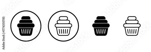 Cup cake icon logo design. Cup cake sign and symbol