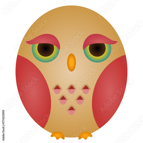 pink owl vector illustration