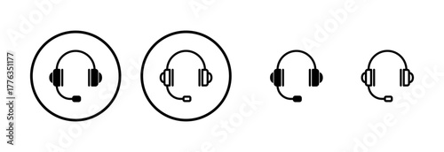 Headphone icon logo design. Headvector sign and symbol
