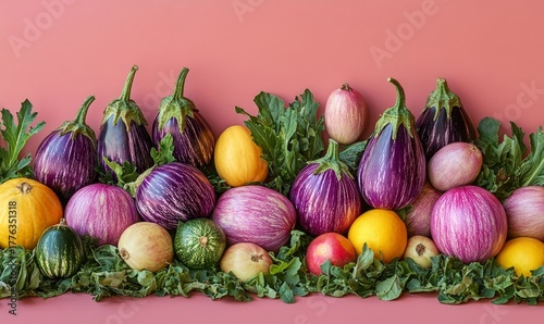 Healthy, natural eggplant displayed in a studio setting for farming, organic produce, and healthy living. This vibrant image promotes fresh, nutritious foods and highlights the benefits, Generative AI