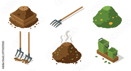 Isometric composting tools and techniques for sustainable gardening