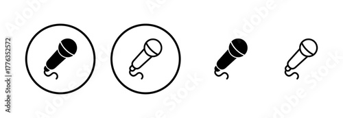 Microphone icon logo design. karaoke sign and symbol