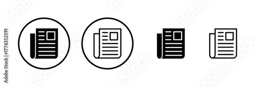 Newspaper icon logo design. news paper sign and symbolign