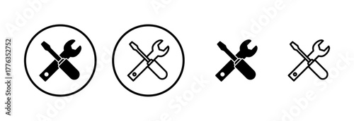 Tools icon logo design. tool sign and symbol. setting icon. Wrench and screwdriver. Service, repair