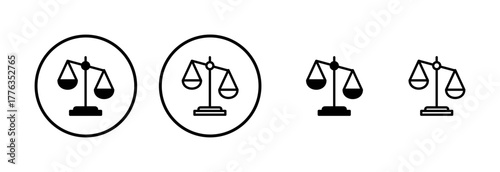 Scales icon logo design. Law scale icon. Justice sign and symbol