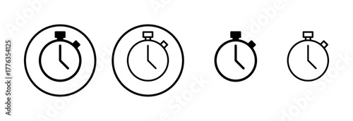 Stopwatch icon logo design. Timer sign and symbol. Countdown icon. Period of time