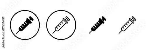 Syringe icon logo design. injection sign and symbol.vaccine icon