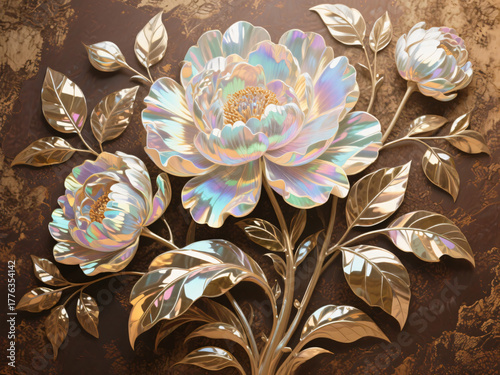 Minimalist Wall-Painted Flowers and Branches Illustration