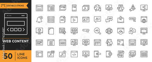Web Content icon set. Vector illustration	