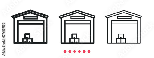Warehouse storage icon. Thin line icon vector
