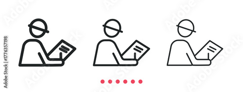 Warehouse worker icon. Thin line icon vector