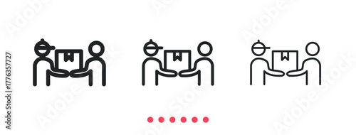 Package delivery icon. Thin line icon vector
