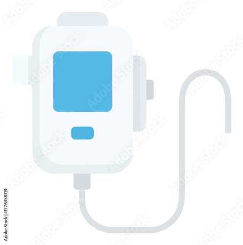 Infusion pump device flat vector icon for medical and healthcare graphics