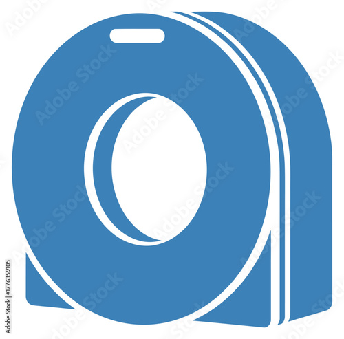 Blue CT Scanner or MRI Machine Icon Vector Flat Design Medical Imaging Diagnostic Equipment Symbol