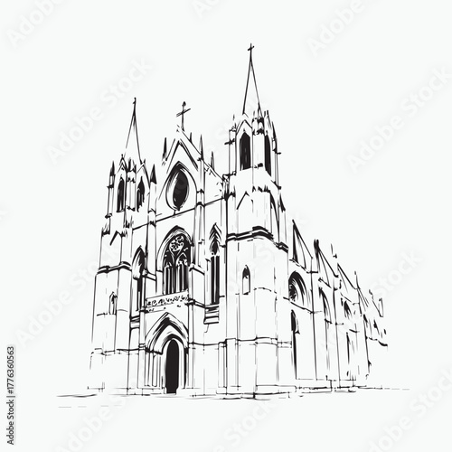 classic cathedral with cross