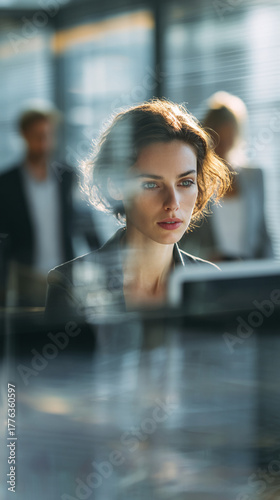 business woman working on computer