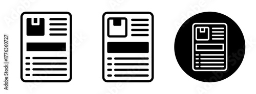 Shipping Label Icon Collection Glyph & Mixed Style