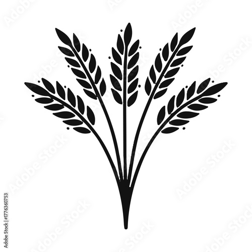Wheat Barley Rice Icon Hand Drawn Vector.A Vector Icon.