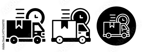 Delivery Time Icon Collection Glyph & Mixed Style