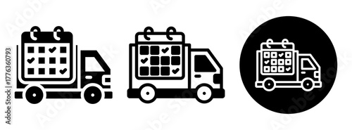 Shipping Schedule Icon Collection Glyph & Mixed Style