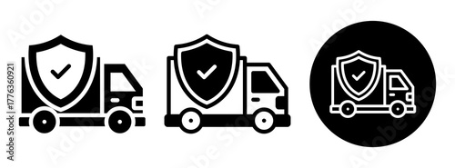 Cargo Insurance Icon Collection Glyph & Mixed Style