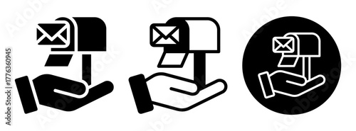 Postal Service Icon Collection Glyph & Mixed Style