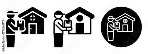 Home Delivery Icon Collection Glyph & Mixed Style