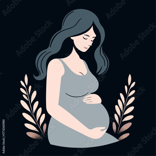 flat illustration of a pregnant mother