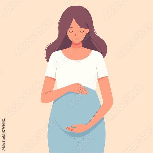 flat illustration of a pregnant mother