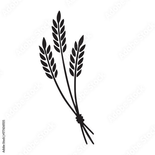 Wheat Barley Rice Icon Hand Drawn Vector.A Vector Icon.