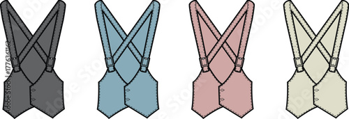 Variety of Suspenders Illustration Clothing Accessory for Men and Women
