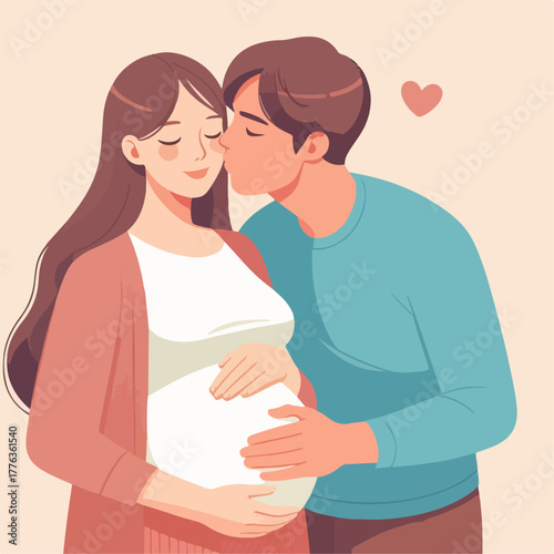 flat illustration of a pregnant mother